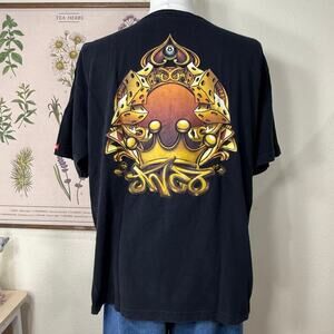 Vintage 90s Y2k JNCO Jeans Crown Dice Flames 8 Ball T-Shirt Skater Grunge XL